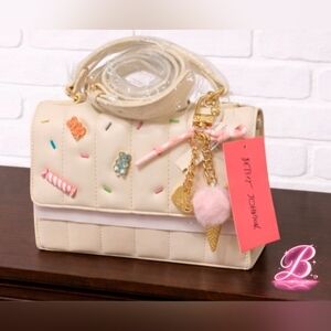 Betsey Johnson Candy Sprinkle Ice Cream Crossbody Satchel NWT Gummy Bear Charm
